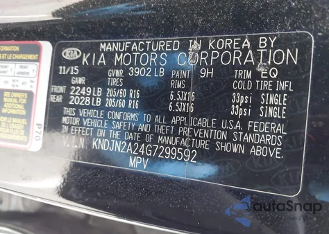 2016 Kia Soul from USA, damaged, VIN KNDJN2A24G7299592